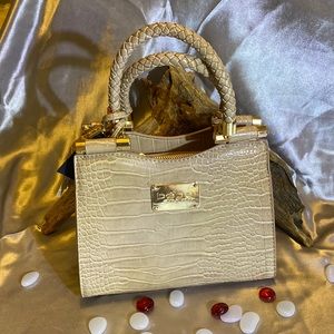 Bebe tan/taupe crossbody handbag